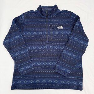 The North Face Men's Size XL Blue 1/2 Zip Fleece Pullover Sweatshirt Jacket